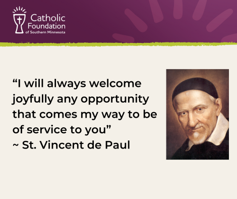 St. Vincent de Paul portrait and quote